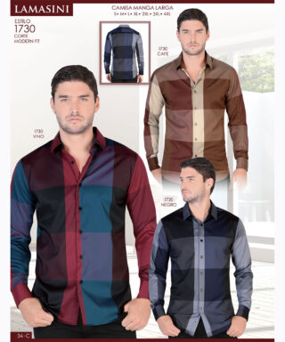 Camisa Vaquera Lamasini 1730-Cafe-Vino-Negro