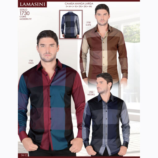 Camisa Vaquera Lamasini 1730-Cafe-Vino-Negro