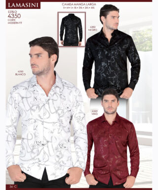 Camisa Fina Modern-Fit Negra Lamasini 4455