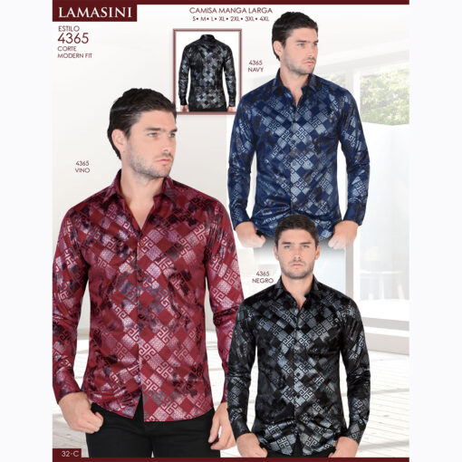 Camisa Vaquera Lamasini 1736 Beige Gris Vino