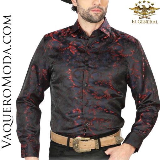 Camisa Vaquera El General 124628 Negro Rojo