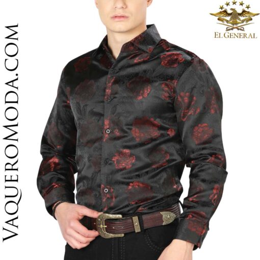 Camisa Vaquera El General 124637 Negro Rojo