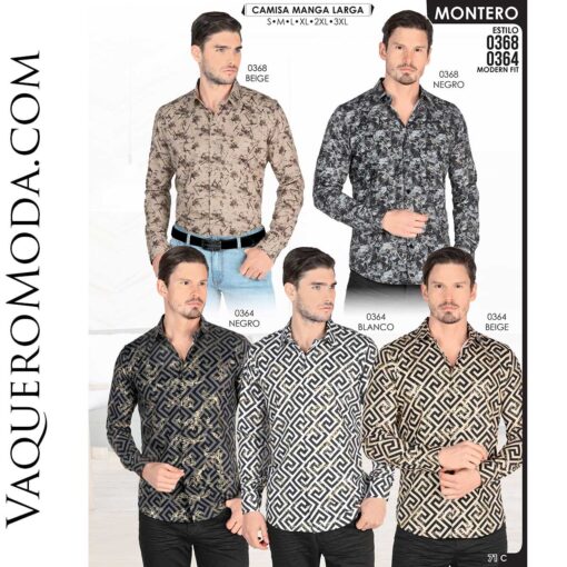 Camisa Vaquera Montero 0368-Beige-Negro-0364-Negro-Blanco-Beige