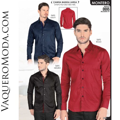 Camisa Vaquera Montero 0695-Navy-Rojo-Negro