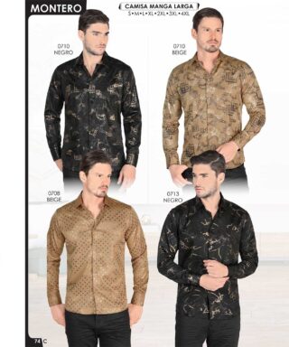 Camisa Vaquera Montero 0710-Negro-Beige-0708-Beige-0713-Negro