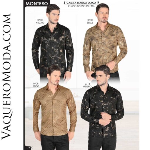 Camisa Vaquera Montero 0710-Negro-Beige-0708-Beige-0713-Negro