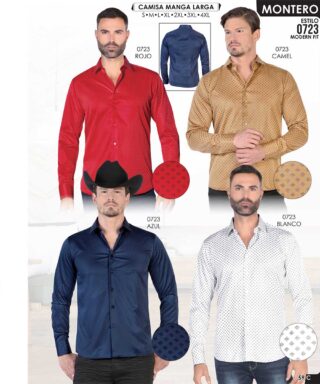 Camisa Vaquera Montero 0723-Rojo-Camel-Azul-Blanco