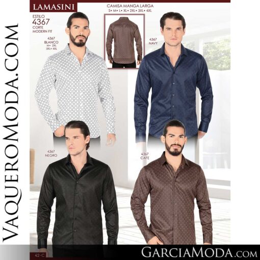 Camisa Vaquera Lamasini 4367-Blanco-Navy-Negro-Cafe