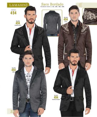 Saco Vaquero Lamasini 494-Negro/Gris-Cafe-Gris-Negro/Negro