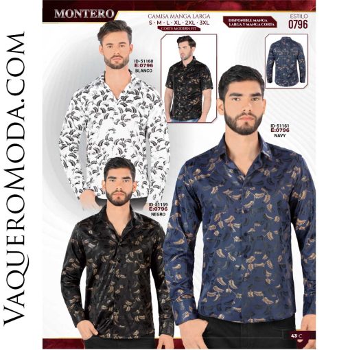 Camisa Vaquera Montero 0796-Blanco-Navy-Negro