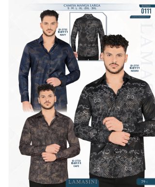 Camisa Vaquera Lamasini 0111-Navy-Negro-Cafe