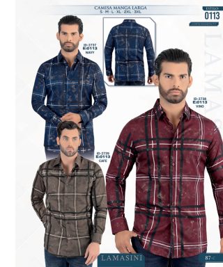 Camisa Vaquera Lamasini 0113-Navy-Vino-Cafe