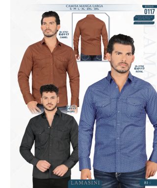Camisa Vaquera Lamasini 0117-Camel-Royal-Negro