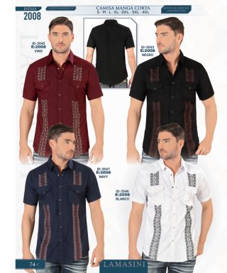 Camisa Vaquera Lamasini 2008-Vino-Nego-Navy-Blanco