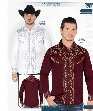 Camisa Vaquera Lamasini 2209-Blanco-Vino
