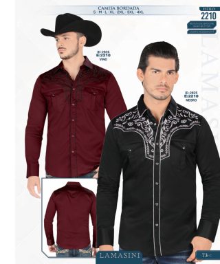 Camisa Vaquera Lamasini 2210-Vino-Negro