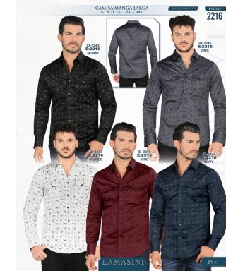 Camisa Vaquera Lamasini 2216-Negro-Gris-Blanco-Vino-Navy