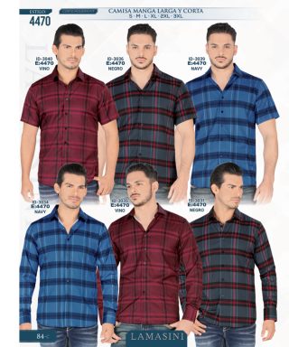 Camisa Vaquera Lamasini 4470-Vino-Negro-Navy